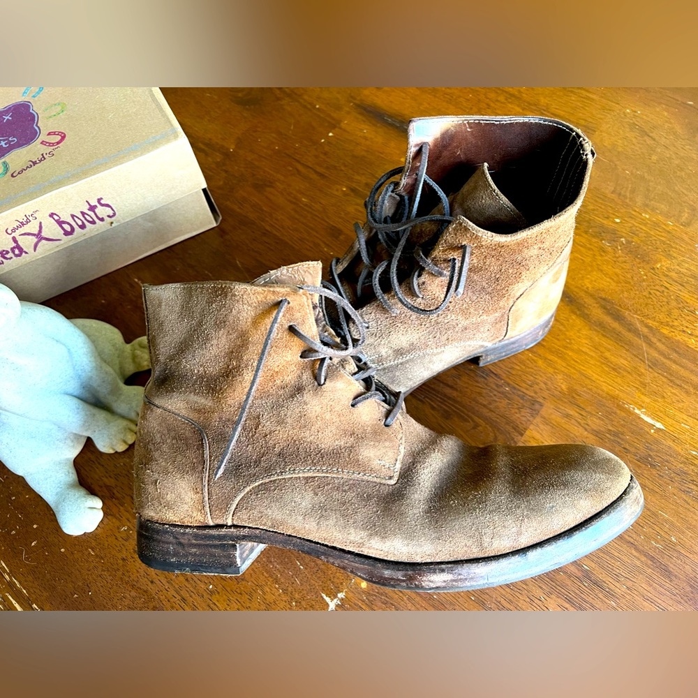 Authentic Officine Creative 10.5 Suede Brown Lace Up Warriors Boots